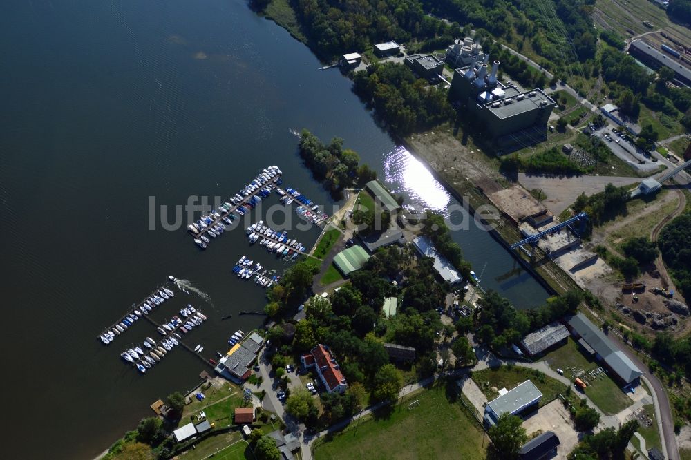 Luftaufnahme Brandenburg Havel - Hafen des Eisenbahner-Segel-Club Kirchmöser e.V. am Plauer See in Brandenburg an der Havel im Bundesland Brandenburg