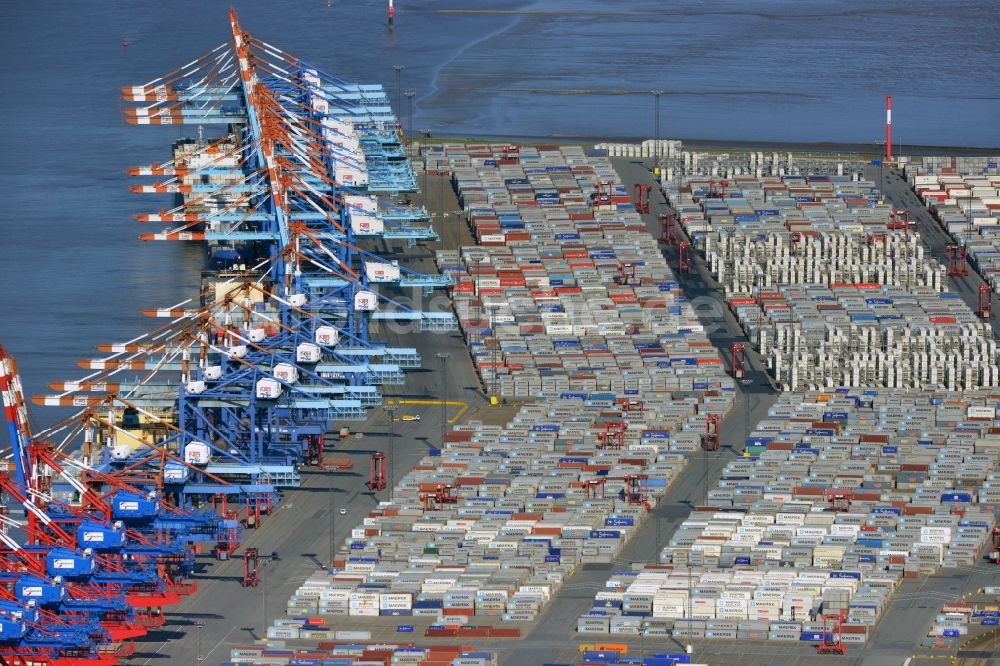 Luftbild Bremerhaven - Hafen - Gelände des Containerterminal und Überseehafen Bremerhaven