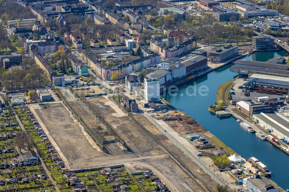 Luftbild Dortmund - Hafen und Hafengelände des Binnenhafen am Ufer der Ruhr in Dortmund im Bundesland Nordrhein-Westfalen, Deutschland