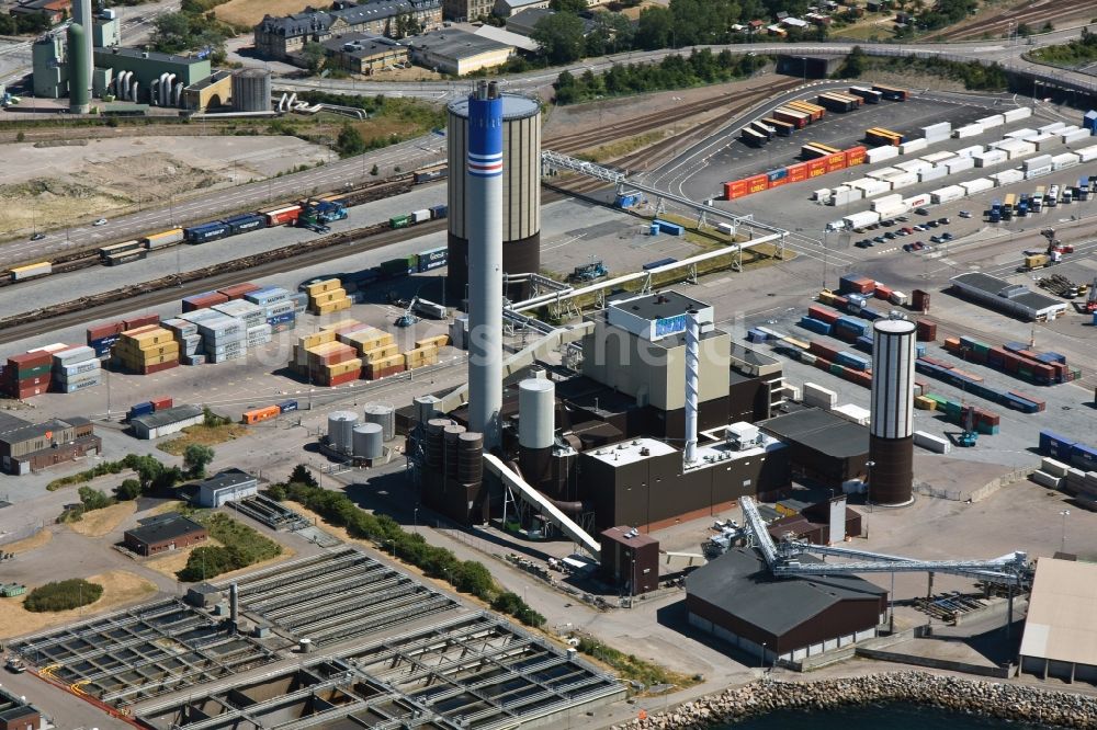 Helsingborg aus der Vogelperspektive: Hafen Helsingborg am Ufer des Öresund in Schonen in Schweden