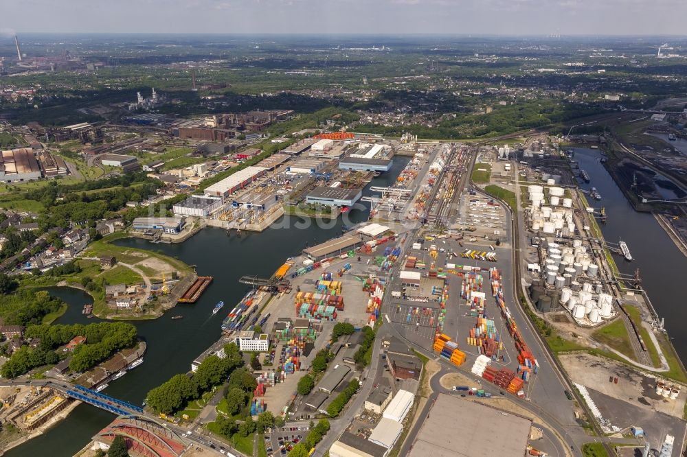 Duisburg OT Ruhrort von oben - Hafen im Ortsteil Ruhrort in Duisburg im Bundesland Nordrhein-Westfalen