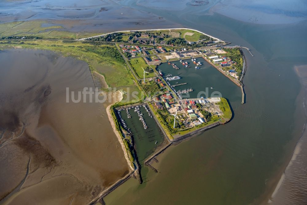 Luftbild Borkum - Hafenanlagen an der Meeres- Küste der Nordsee in Borkum im Bundesland Niedersachsen, Deutschland