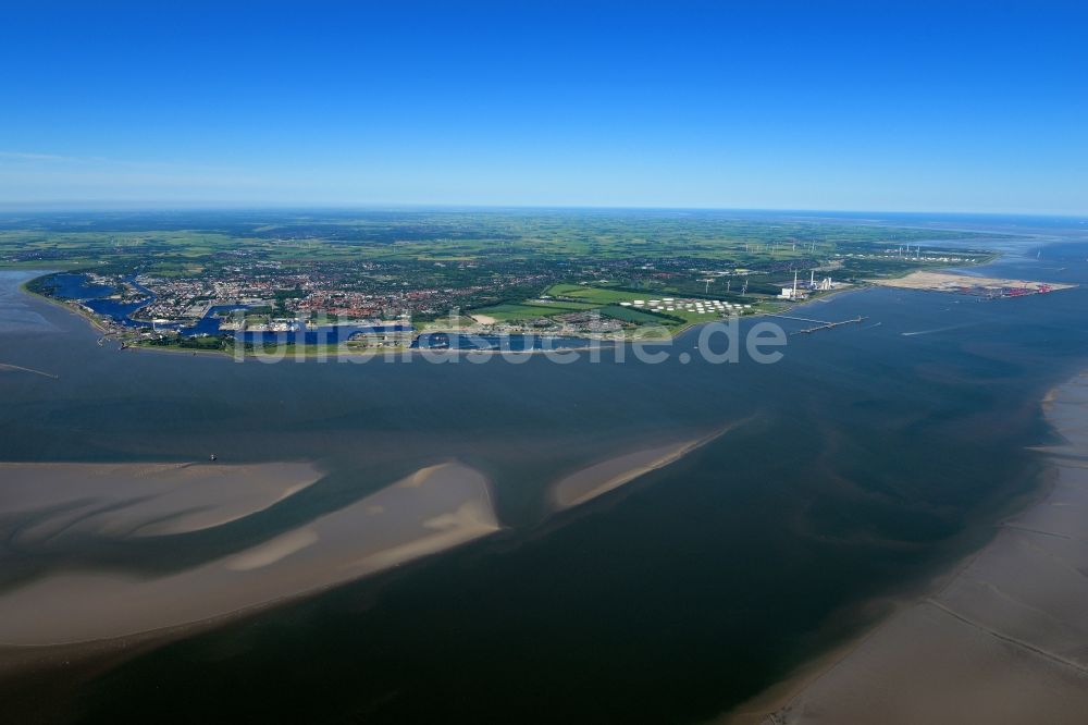 Luftbild Wilhelmshaven - Hafenanlagen an der Meeres- Küste der Nordsee von Wilhelmshaven im Bundesland Niedersachsen