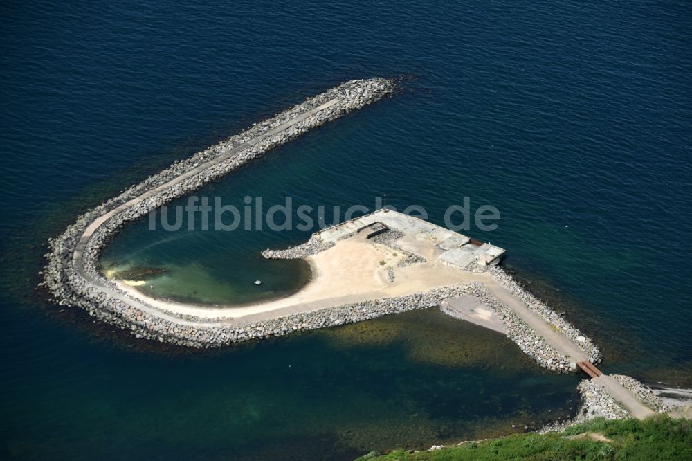 Hasle aus der Vogelperspektive: Hafenanlagen an der Meeres- Küste der Ostsee auf der Insel Bornholm in Hasle in Region Hovedstaden, Dänemark