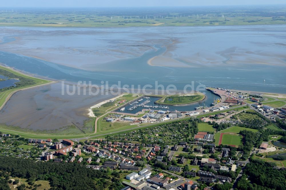 Luftaufnahme Norderney - Hafenanlagen auf Norderney im Bundesland Niedersachsen