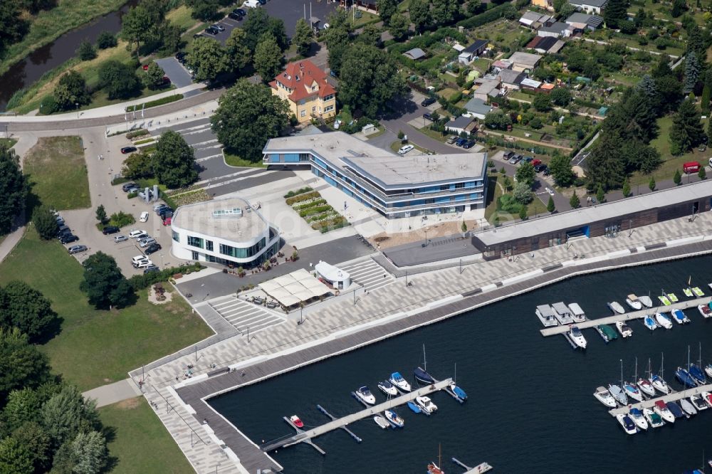 Luftbild Senftenberg - Hafenanlagen des Stadthafen Senftenberg im Bundesland Brandenburg