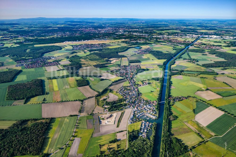 Luftbild Abbesbüttel - Hafenanlagen am Ufer des Flußverlaufes des Mittellandkanal in Abbesbüttel im Bundesland Niedersachsen, Deutschland