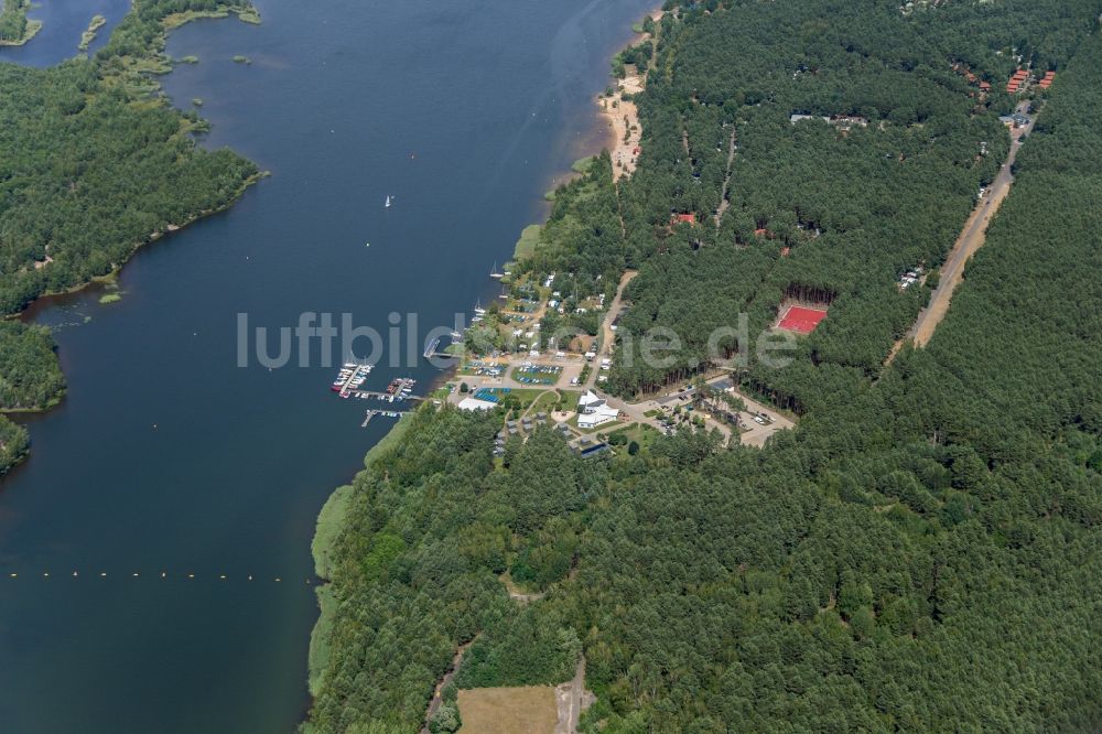 Senftenberg von oben - Hafencamp Senftenberg am Ufer des Senftenberger Sees in Senftenberg im Bundesland Brandenburg