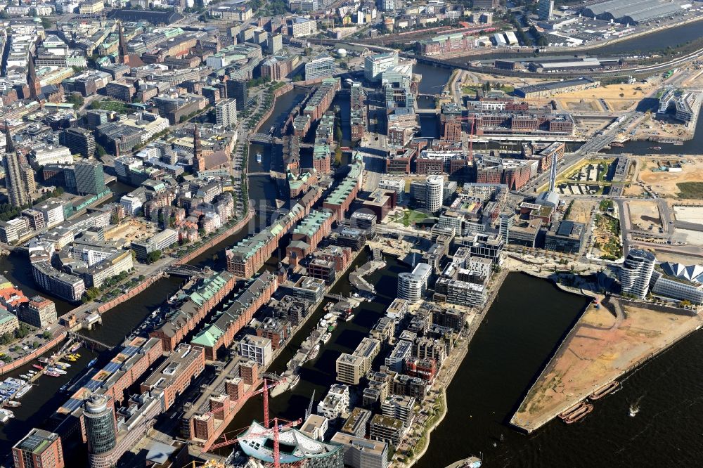 Hamburg aus der Vogelperspektive: Hafencity in Hamburg im Bundesland Hamburg