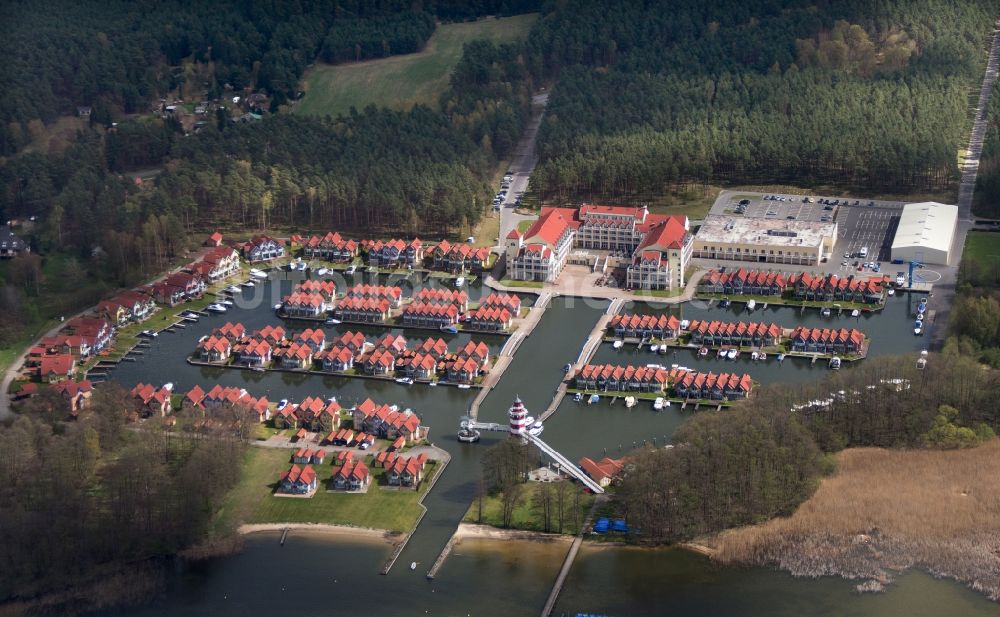 Luftbild Rheinsberg - Hafendorf am Rheinsberger See im Bundesland Brandenburg