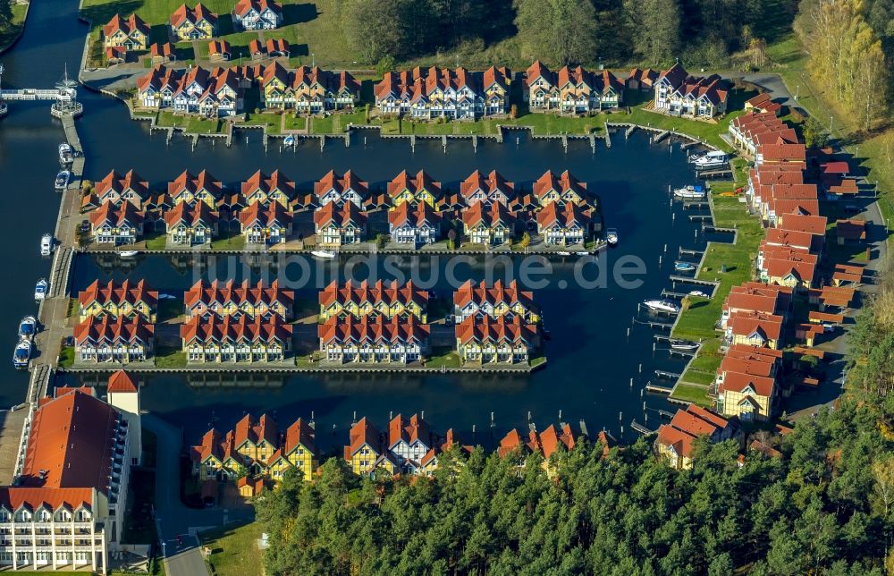 Luftbild Rheinberg - Hafendorf am Rheinsberger See im Bundesland Brandenburg