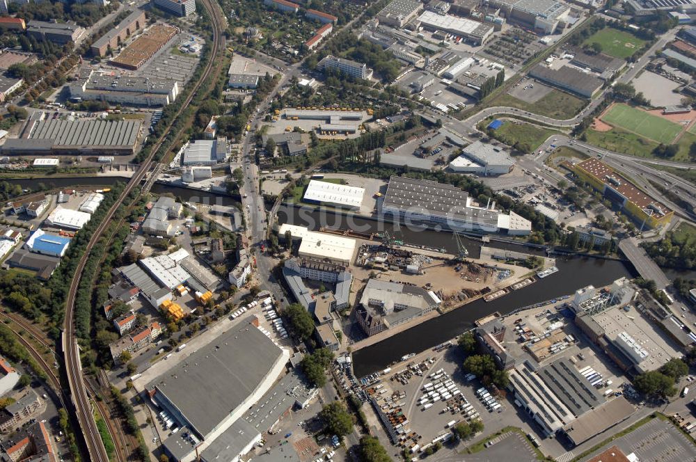 Luftaufnahme Berlin-Neukölln - Hafengelände der BEHALA Berlin-Neukölln