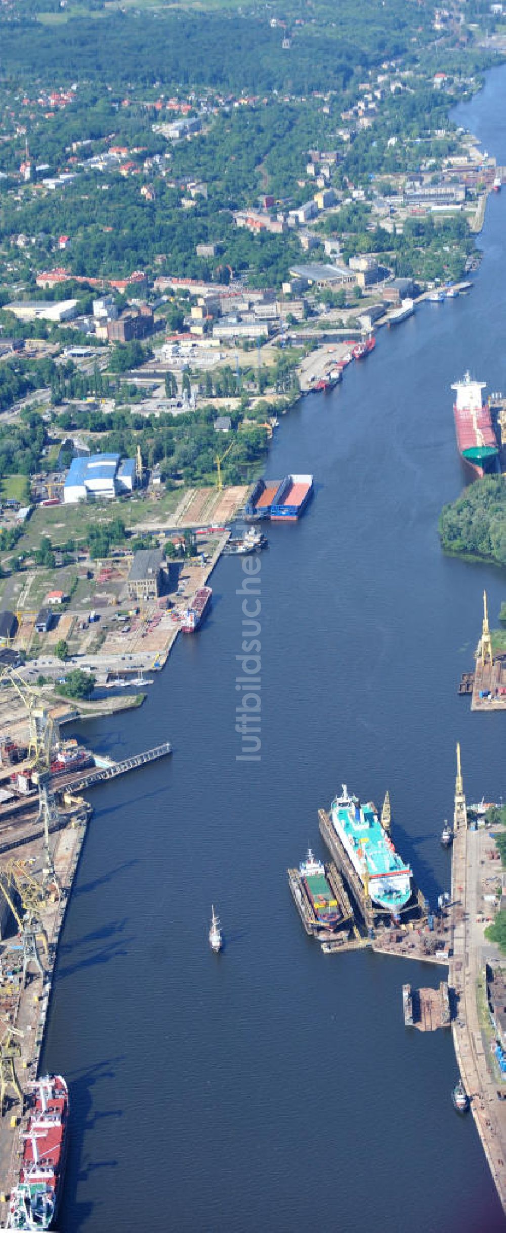 Luftaufnahme Stettin / Szczecin - Hafengelände in Stettin / Szczecin