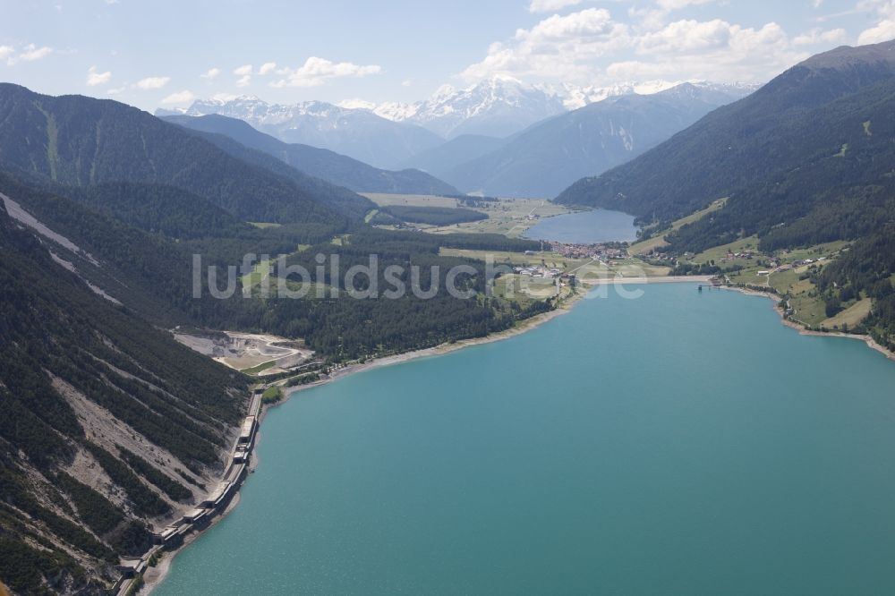 Luftbild Sankt Valentin auf der Haide - Haidersee und Reschensee in Sankt Valentin auf der Haide in Italien