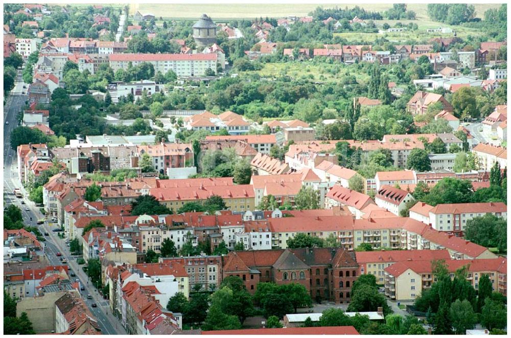 Halberstadt aus der Vogelperspektive: Halberstadt, Wohngebiet am Wasserturm