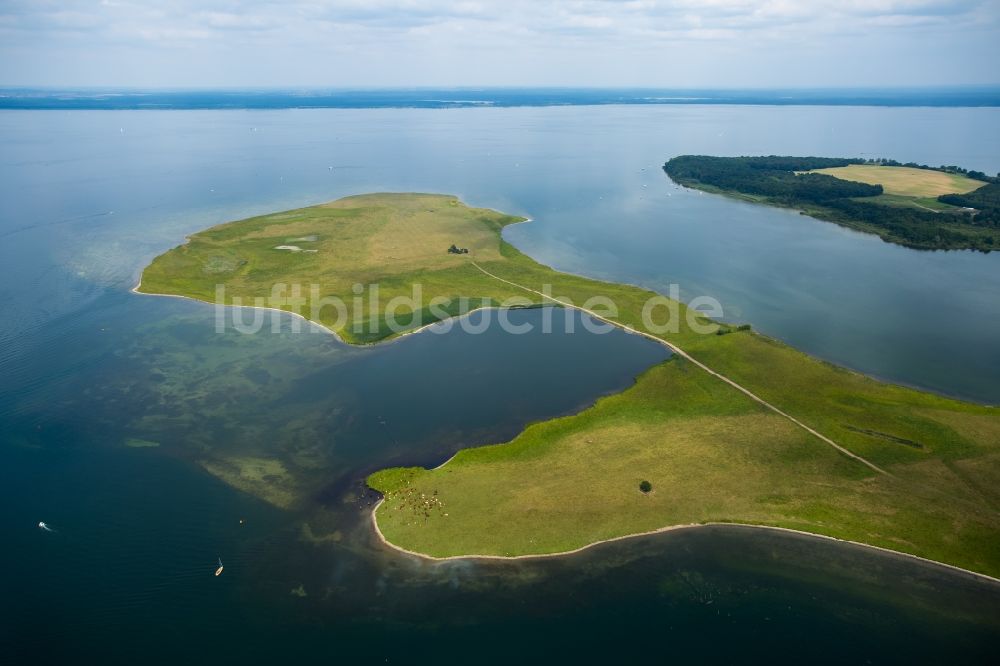 Ludorf aus der Vogelperspektive: Halbinsel im See Müritz in Ludorf im Bundesland Mecklenburg-Vorpommern