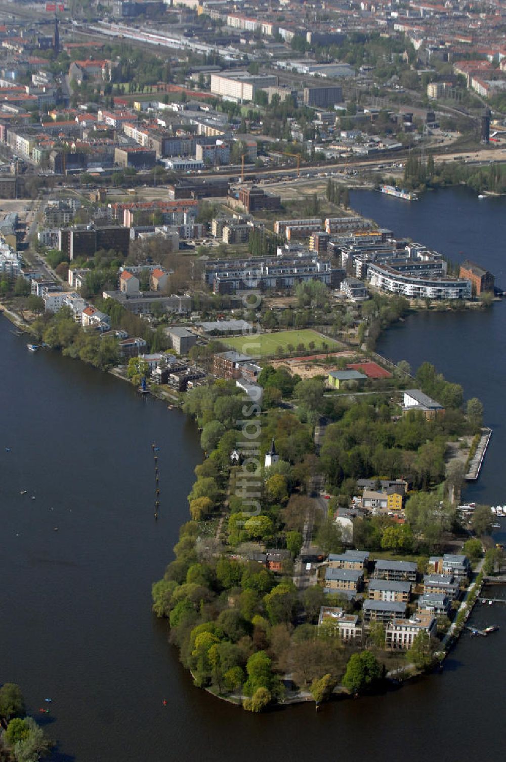 Luftaufnahme Berlin - Halbinsel Stralau in Berlin