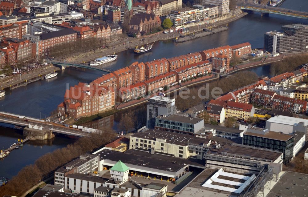 Luftbild Bremen OT Alte Neustadt - Halbinsel Teerhof in Bremen im gleichnamigen Bundesland