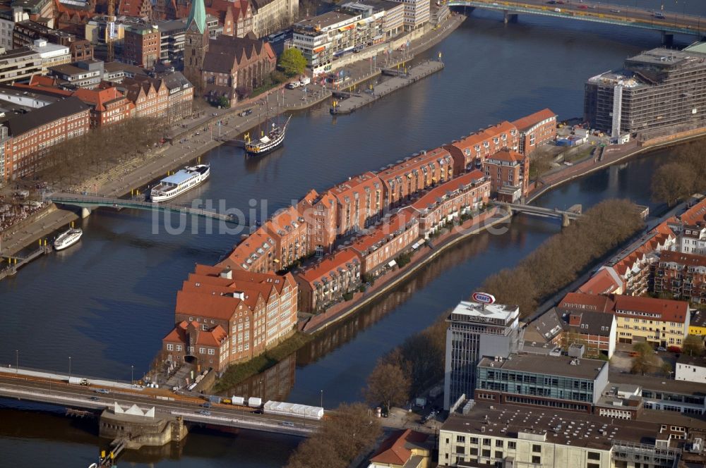 Luftaufnahme Bremen OT Alte Neustadt - Halbinsel Teerhof in Bremen im gleichnamigen Bundesland