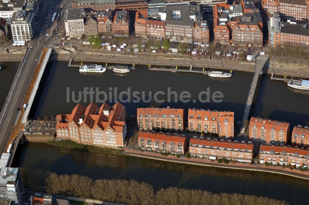 Luftaufnahme Bremen OT Alte Neustadt - Halbinsel Teerhof in Bremen im gleichnamigen Bundesland