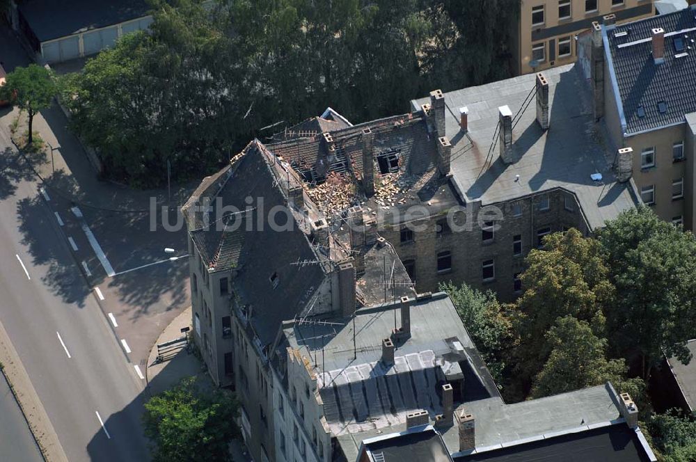 Luftbild Halle (Saale) - Halle (Saale) 07.08.2007 Blick auf das Dach der Ruine in der Volkmannstr.4 (Flurstück-Nr. 2117/94, Flur 6).