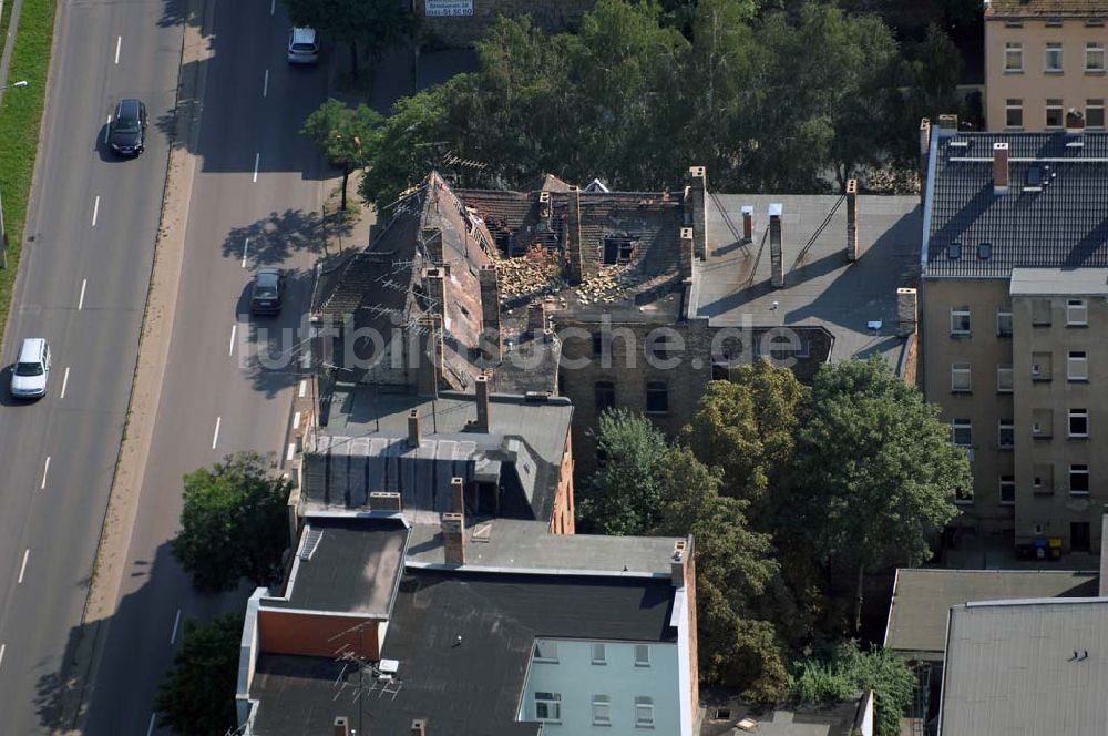 Luftaufnahme Halle (Saale) - Halle (Saale) 07.08.2007 Blick auf das Dach der Ruine in der Volkmannstr.4 (Flurstück-Nr. 2117/94, Flur 6).