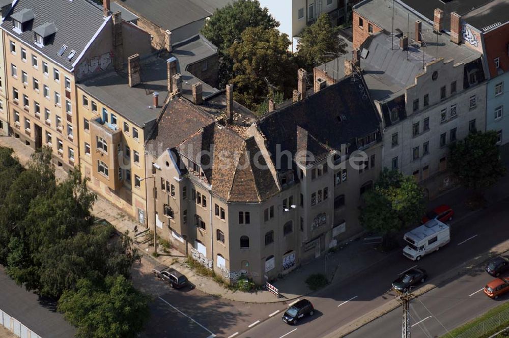 Halle (Saale) aus der Vogelperspektive: Halle (Saale) 07.08.2007 Blick auf die Ruine Volkmannstr.4 (Flurstück-Nr. 2117/94, Flur 6).