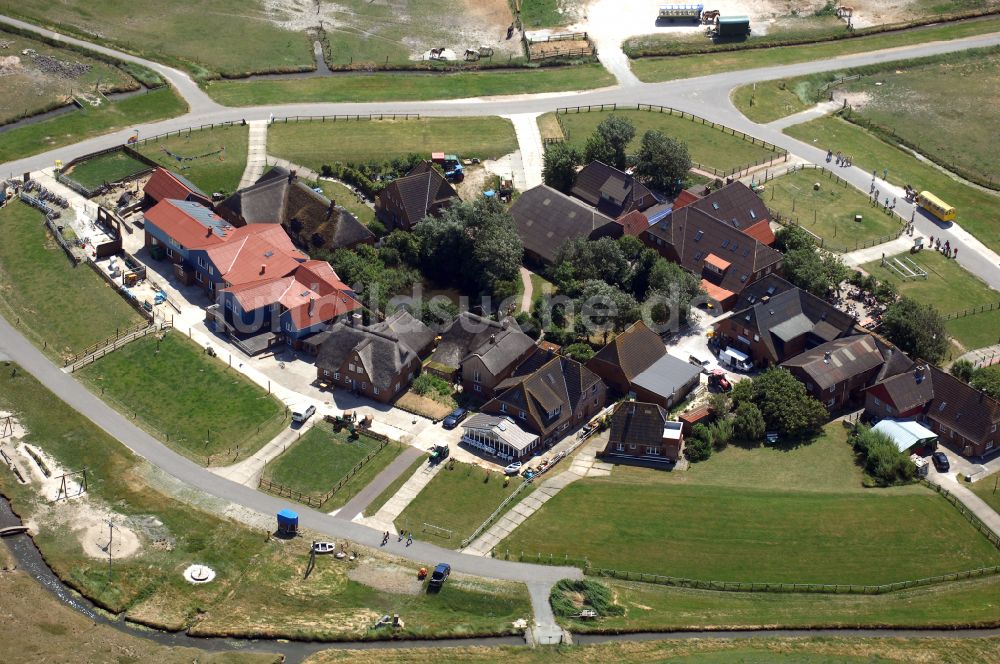 Luftbild Hooge - Hallig- Landschaft in Hooge im Bundesland Schleswig-Holstein, Deutschland