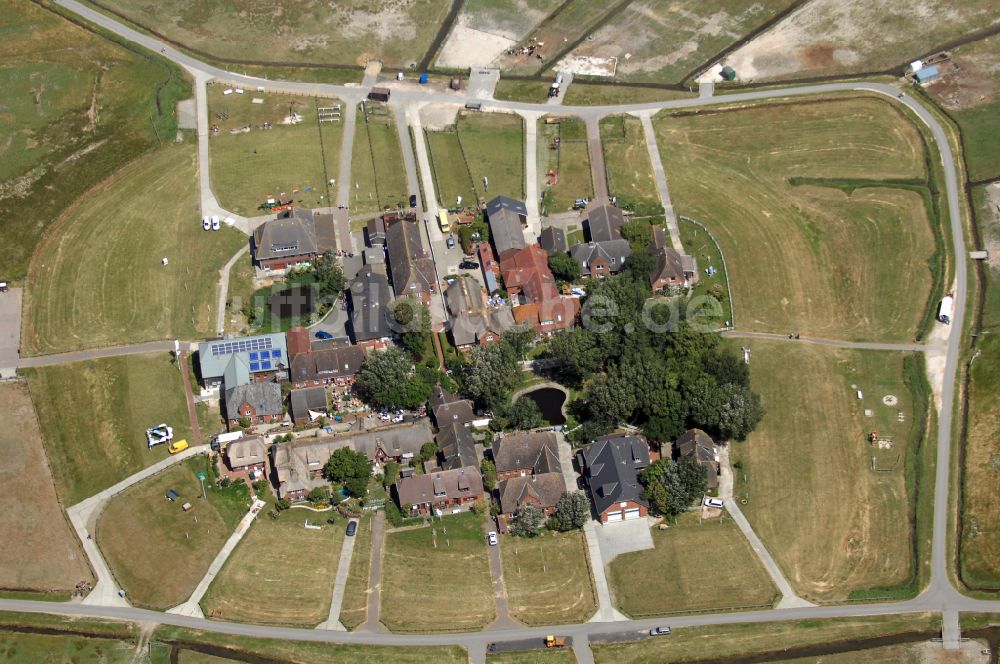 Luftbild Hooge - Hallig- Landschaft in Hooge im Bundesland Schleswig-Holstein, Deutschland