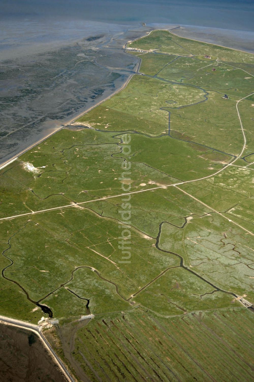 Luftbild Hallig Nordstrandischmoor - Hallig Nordstrandischmoor