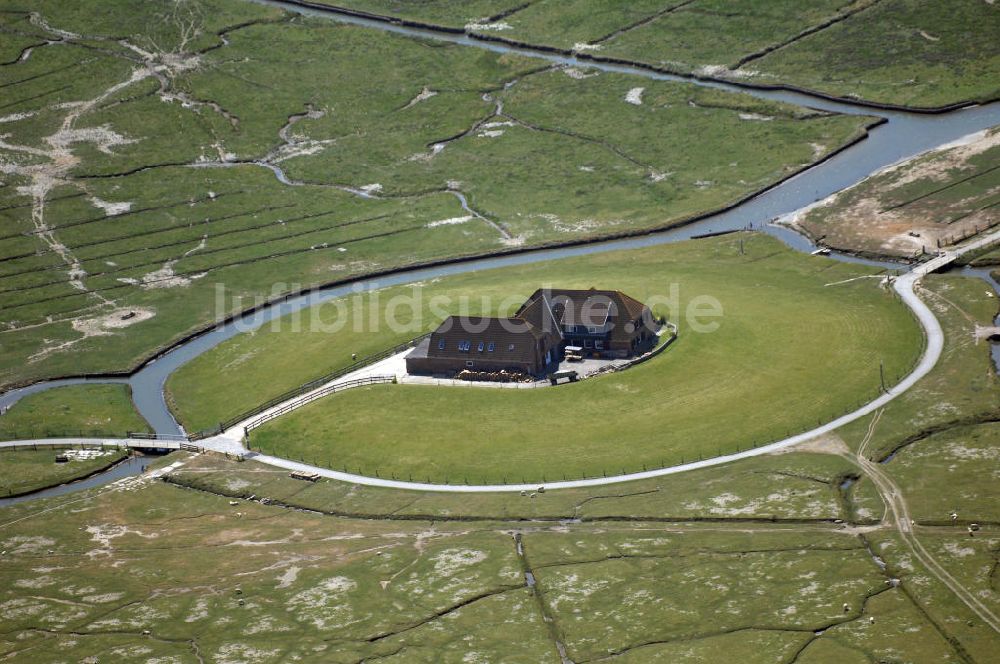 Luftbild Hallig Nordstrandischmoor - Hallig Nordstrandischmoor