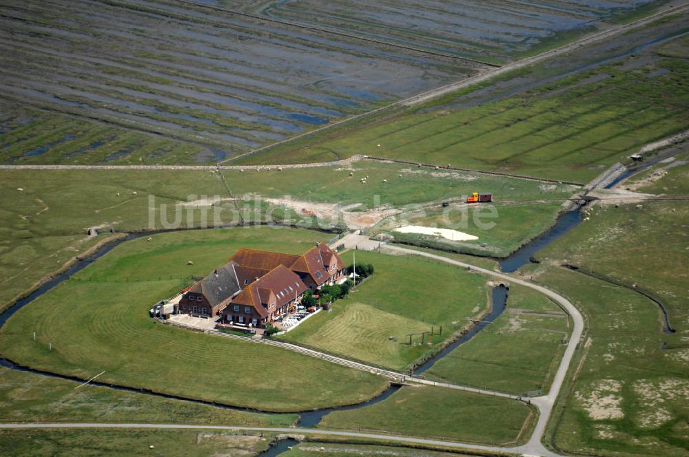 Luftaufnahme Hallig Nordstrandischmoor - Hallig Nordstrandischmoor