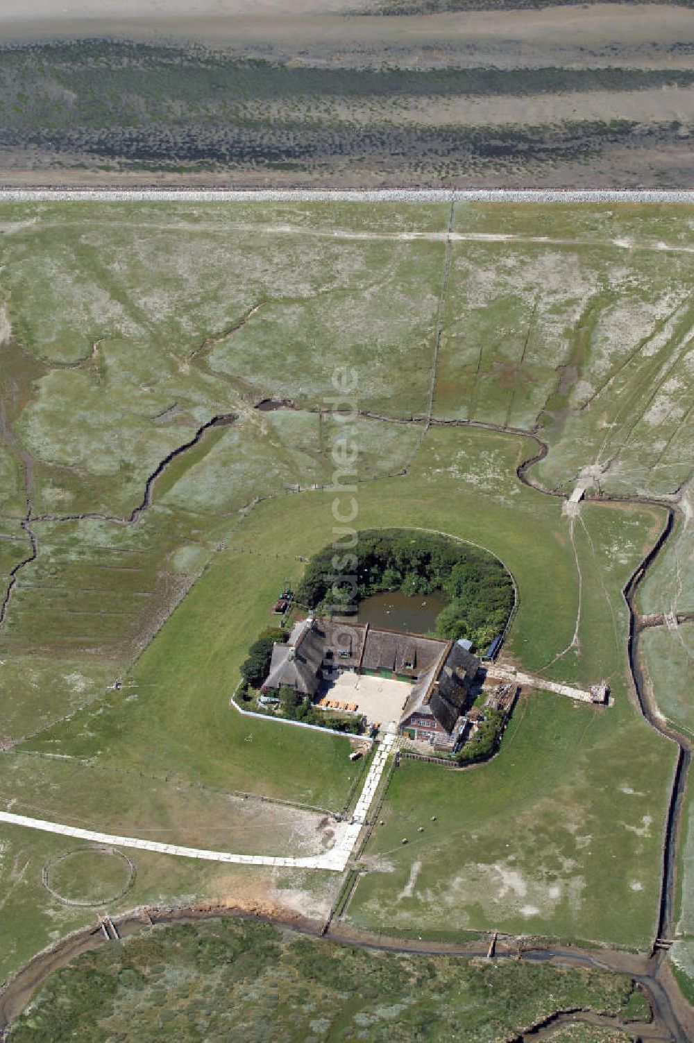 Hallig Süderoog aus der Vogelperspektive: Hallig Süderoog