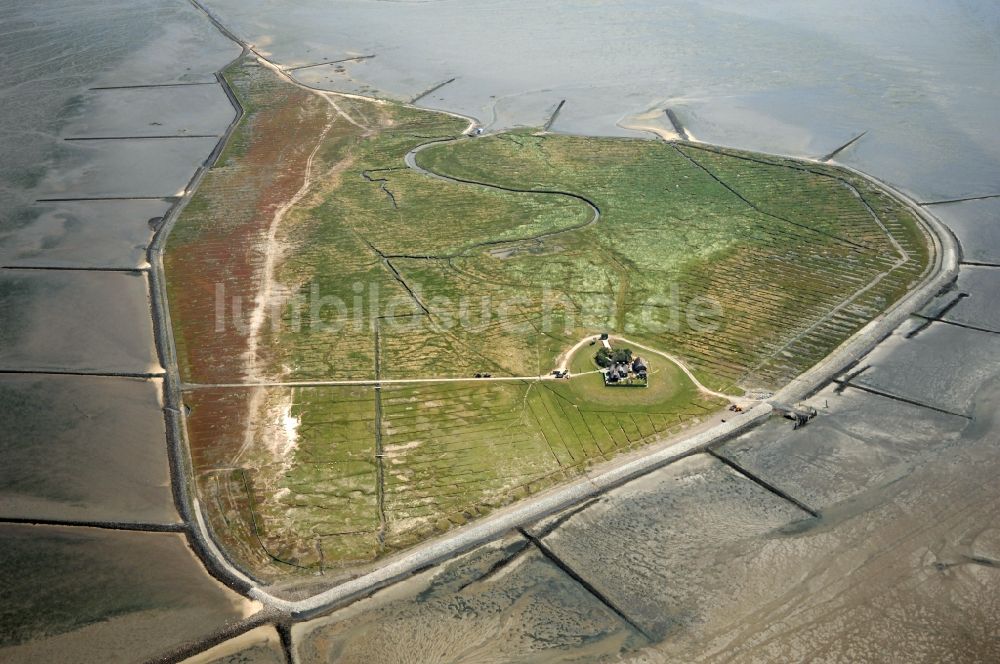 Luftaufnahme Pellworm - Hallig Südfall bei Pellworm im Bundesland Schleswig-Holstein