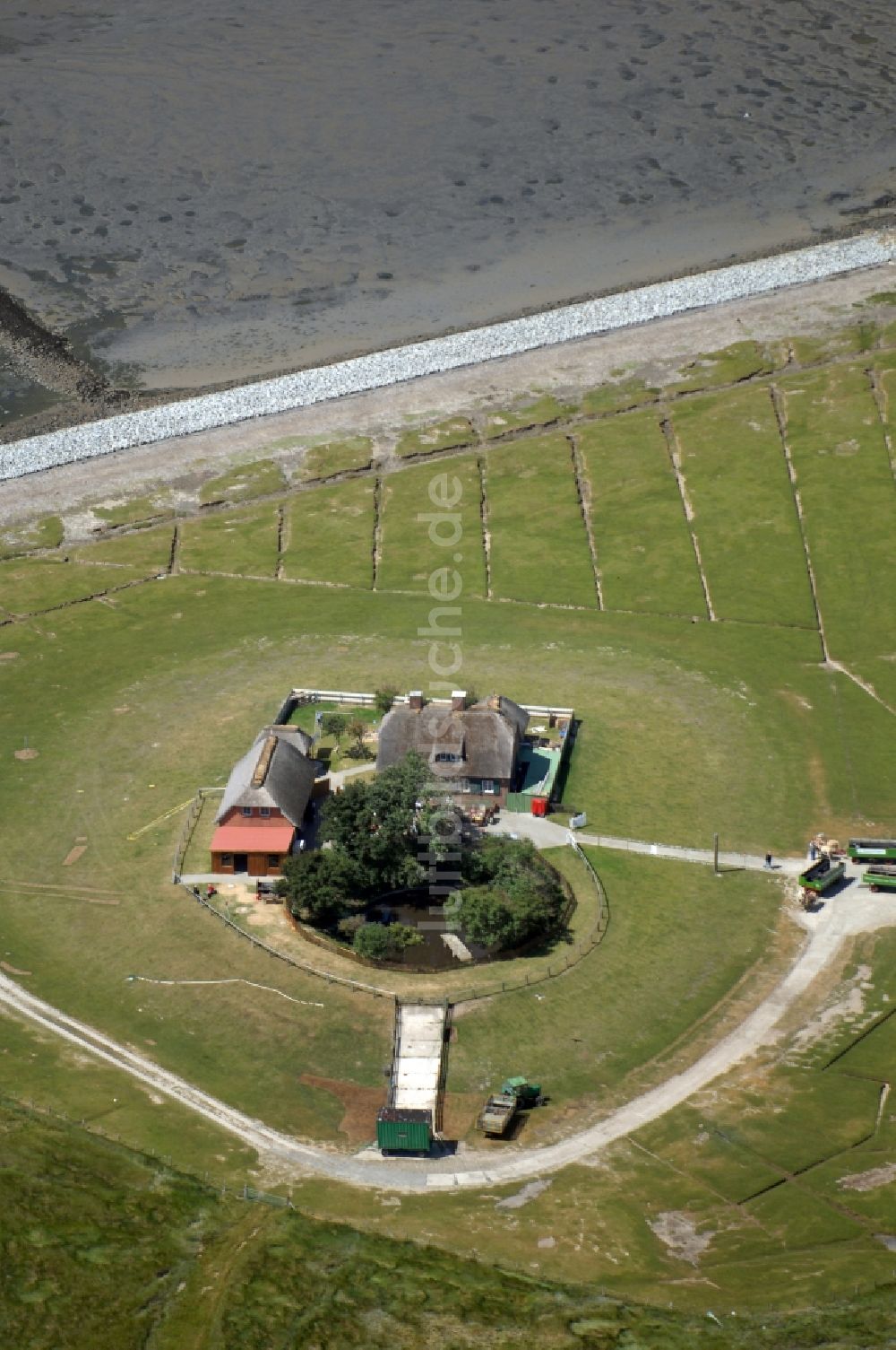 Pellworm von oben - Hallig Südfall bei Pellworm im Bundesland Schleswig-Holstein