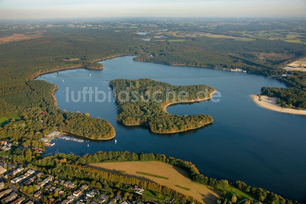 Haltern am See aus der Vogelperspektive: Haltener Stausee in Haltern am See im Bundesland Nordrhein-Westfalen