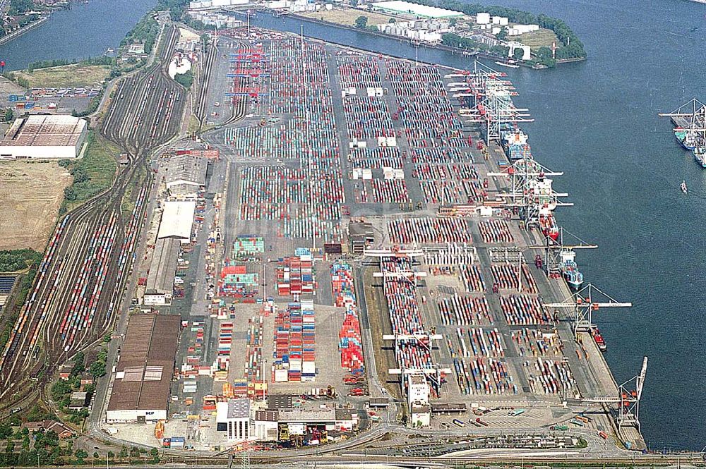 Luftbild Hamburg-Altenwerda / Hamburg - Hamburg-Altenwerda / Hamburg Blick auf den neuen Container-Überseehafen Container Terminal Altenwerder in Hamburg-West an der Elbe EUROGATE Technical Services GmbH, Hamburg Kurt-Eckelmann-Str