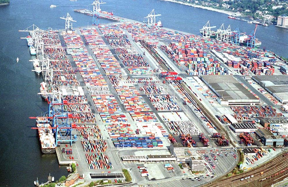 Luftbild Hamburg-Altenwerda / Hamburg - Hamburg-Altenwerda / Hamburg Blick auf den neuen Container-Überseehafen Container Terminal Altenwerder in Hamburg-West an der Elbe EUROGATE Technical Services GmbH, Hamburg Kurt-Eckelmann-Str