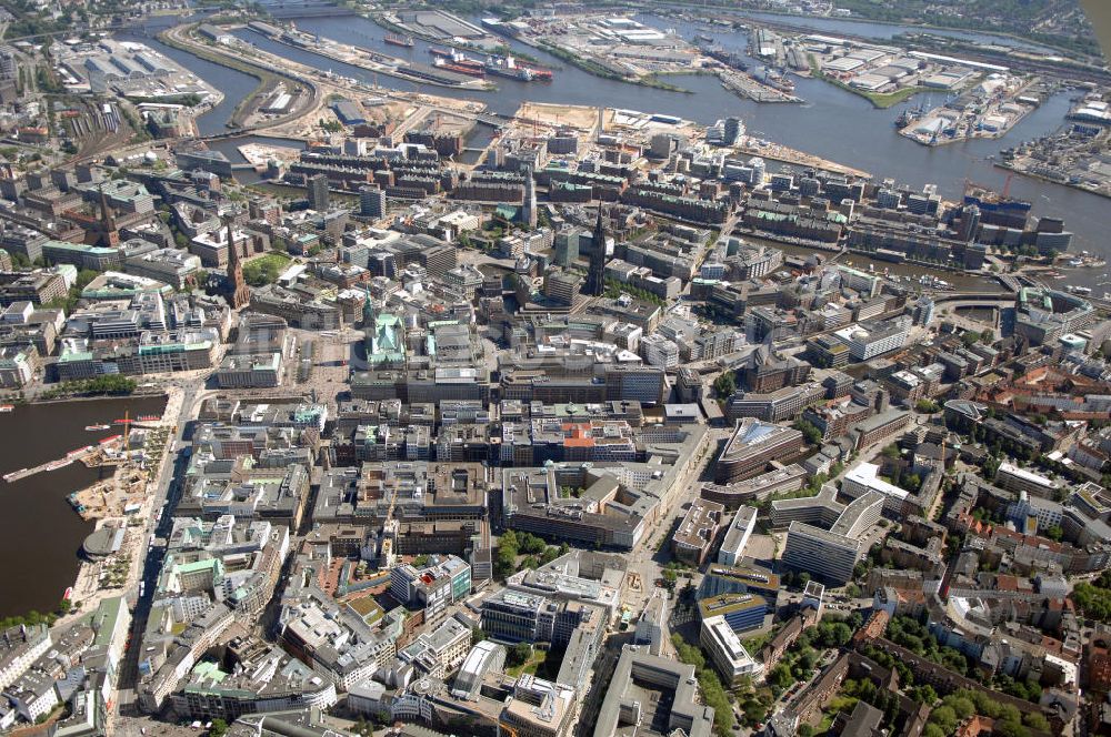 Luftaufnahme Hamburg - Hamburger Altstadt und Neustadt an der Binnenalster