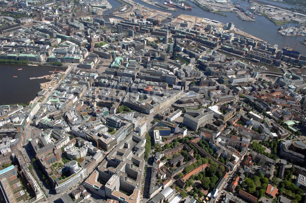 Luftbild Hamburg - Hamburger Altstadt und Neustadt an der Binnenalster