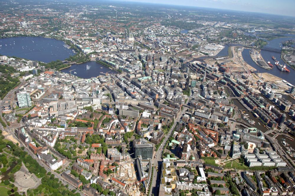 Luftaufnahme Hamburg - Hamburger Altstadt und Neustadt an der Binnenalster