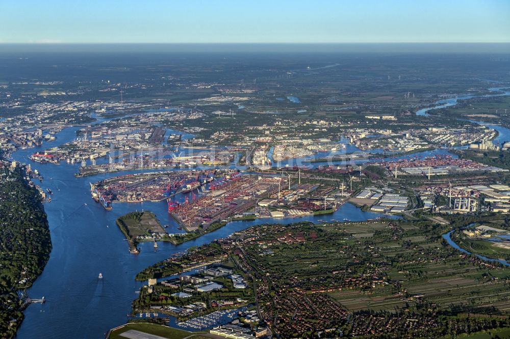 Hamburg aus der Vogelperspektive: Hamburger Hafen Übersicht in Hamburg, Deutschland