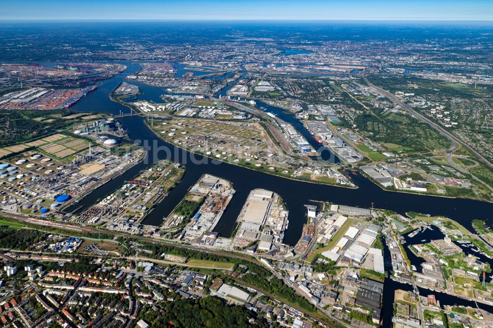 Hamburg von oben - Hamburger Hafen Gesamtübersicht des Hafengebietes in Hamburg, Deutschland