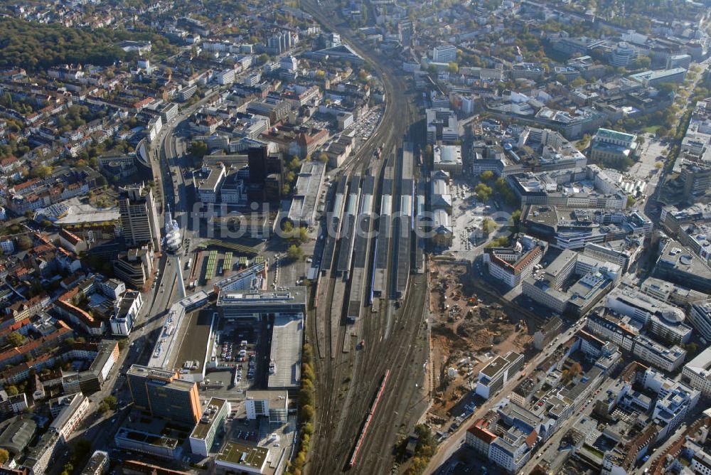 Hannover von oben - Hannoveraner Innenstadt mit Hauptbahnhof