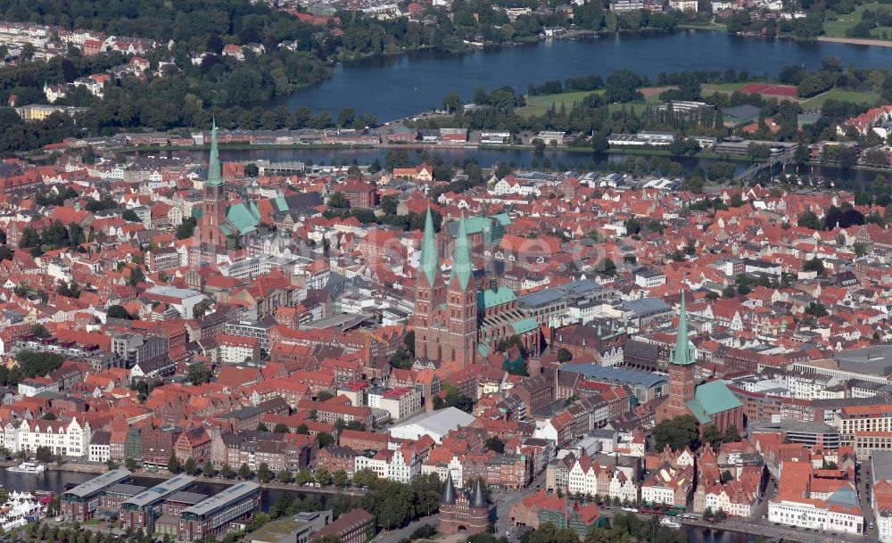 Lübeck von oben - Hansestadt Lübeck im Bundesland Schleswig-Holstein