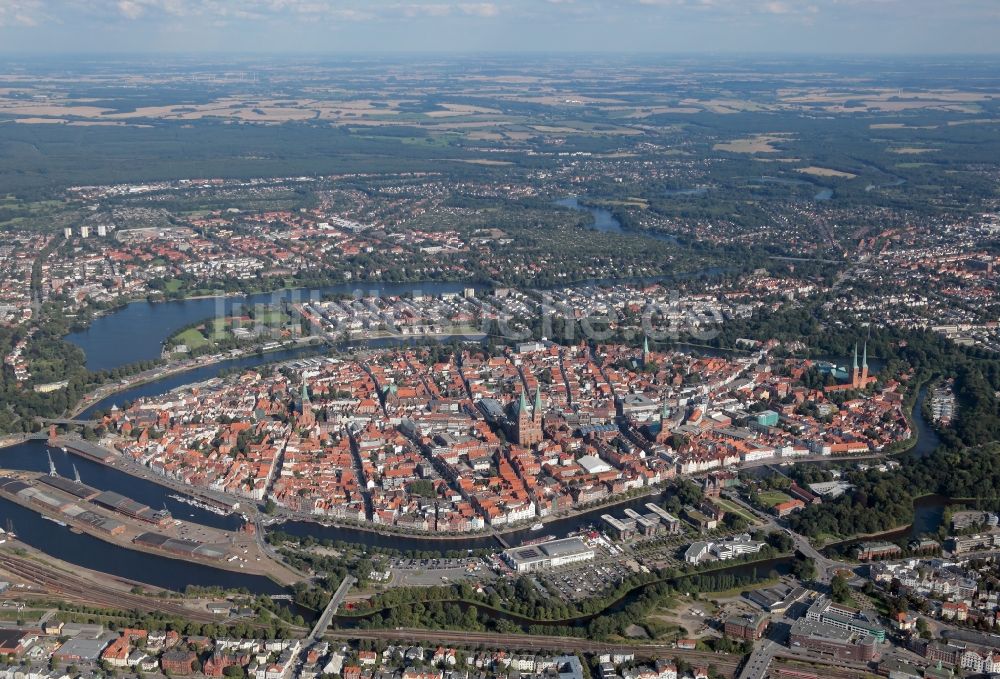 Lübeck aus der Vogelperspektive: Hansestadt Lübeck im Bundesland Schleswig-Holstein