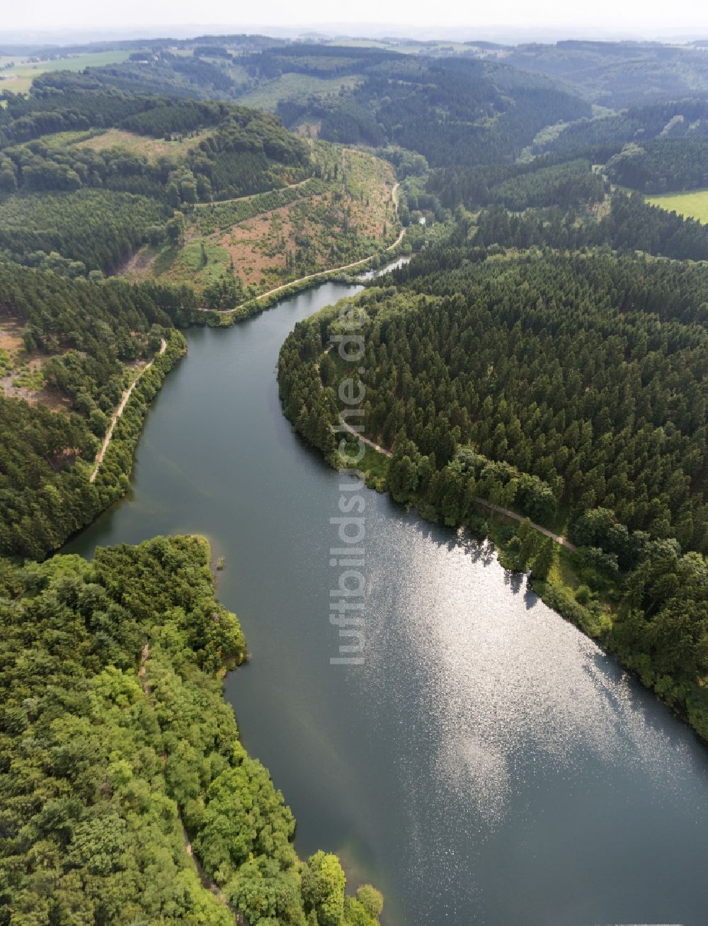 Hagen OT Haspe von oben - Hasper Talsperre im Orsteil Haspe von Hagen im Bundesland Nordrhein-Westfalen