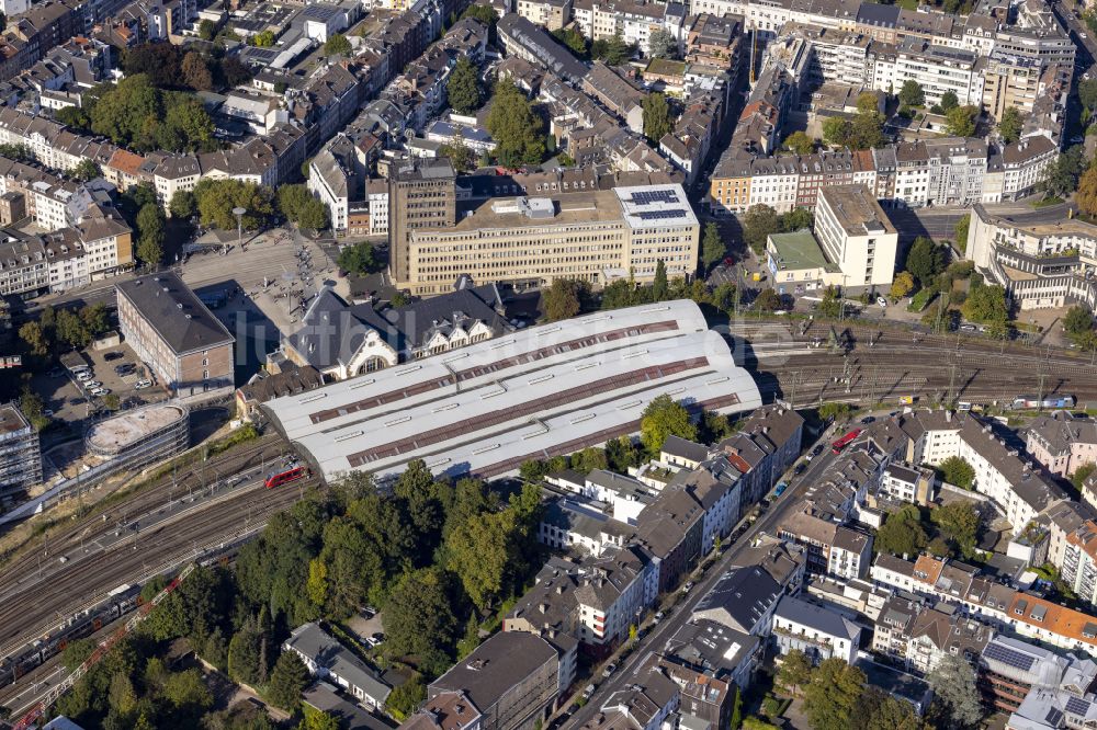 Aachen von oben - Hauptbahnhof in Aachen im Bundesland Nordrhein-Westfalen, Deutschland