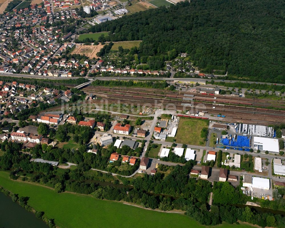 Luftaufnahme Bad Friedrichshall - Hauptbahnhof in Bad Friedrichshall im Bundesland Baden-Württemberg, Deutschland