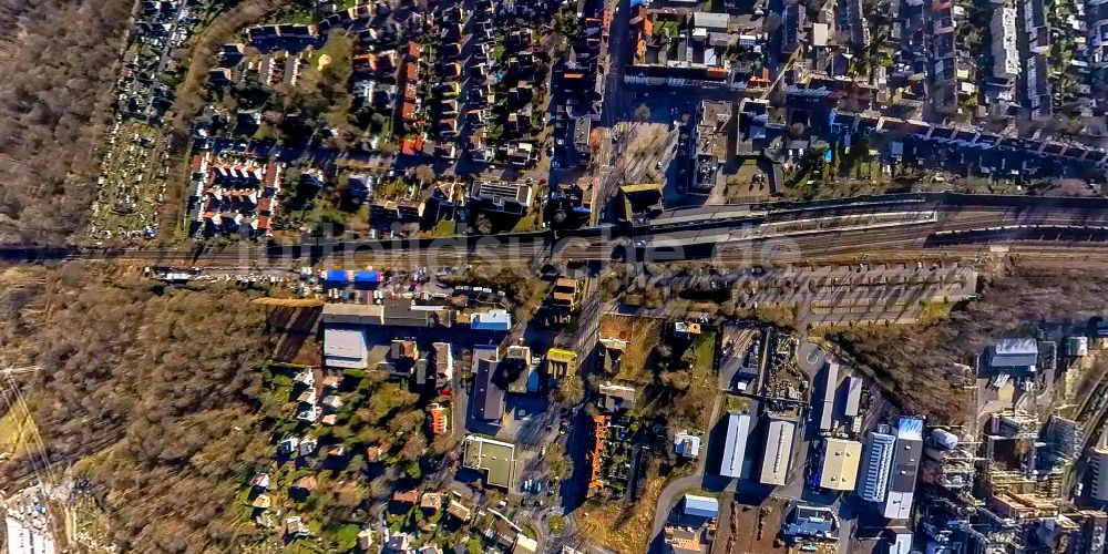 Luftaufnahme Castrop-Rauxel - Hauptbahnhof in Castrop-Rauxel im Bundesland Nordrhein-Westfalen, Deutschland